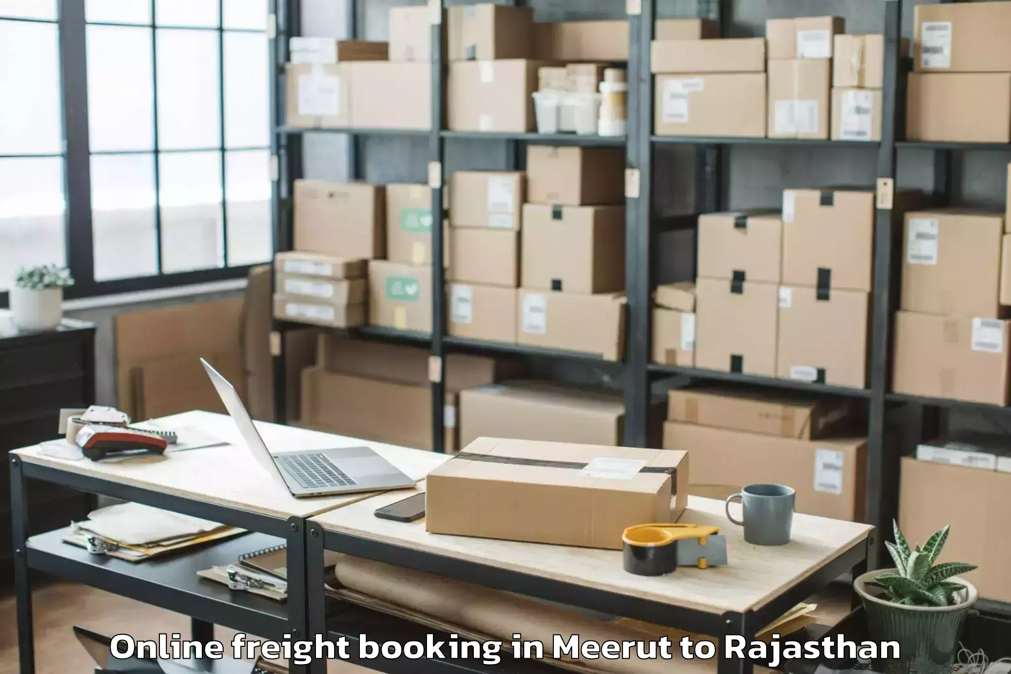 Book Meerut to Baswa Online Freight Booking